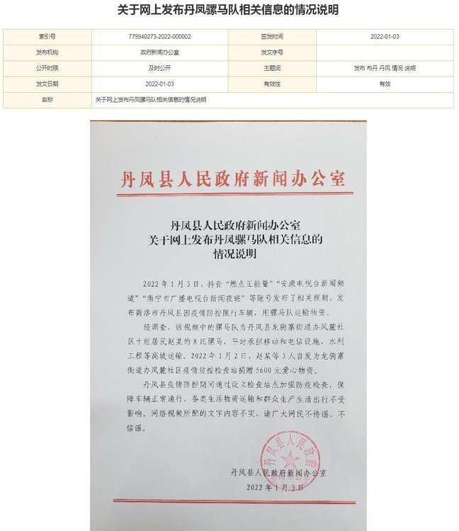陜西丹鳳縣因疫情防控限行車輛用馬運抗疫物資？官方辟謠
