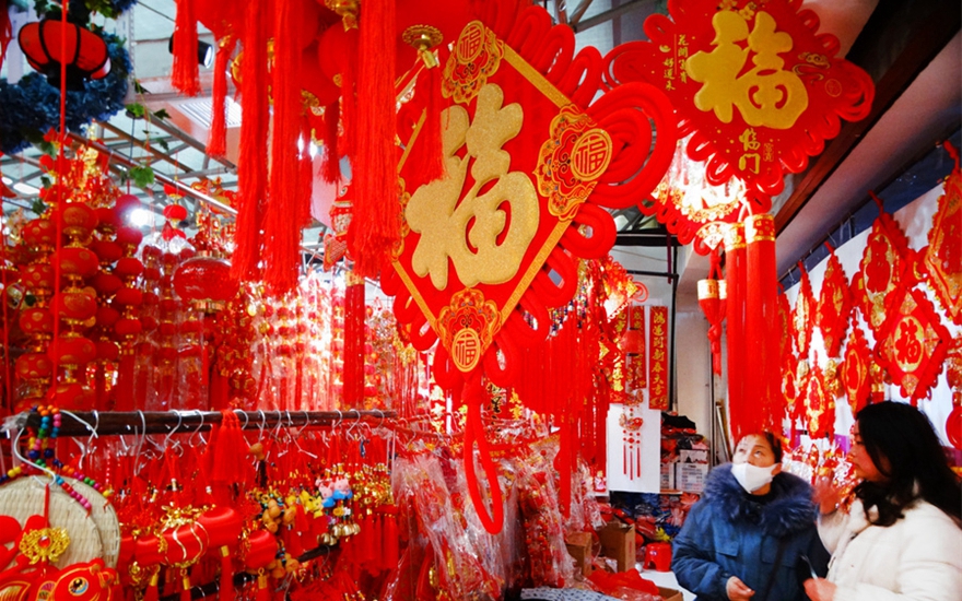 河南開封年貨市場生意紅火