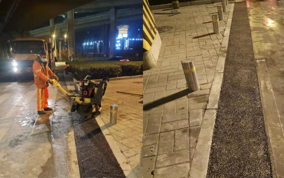 郑州一路段路缘石比机动车道路面高？郑州环快处：马上整改