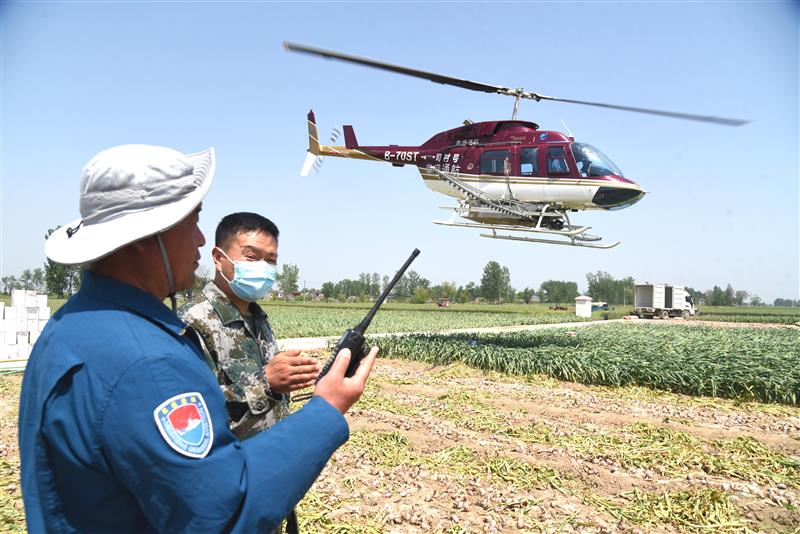 近日,在杞縣五里河鎮程寨村飛機加藥起降點,以此點為中心來回穿梭的